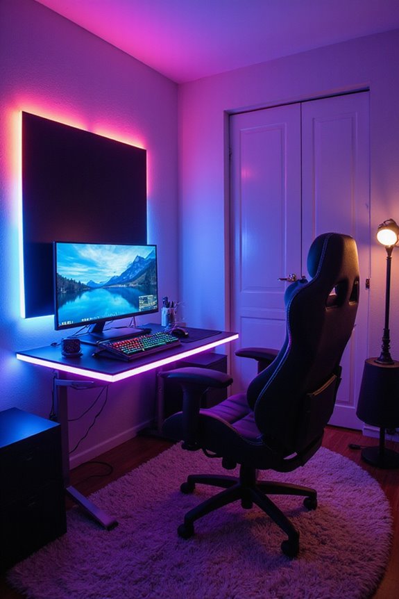 colorful gaming room lighting
