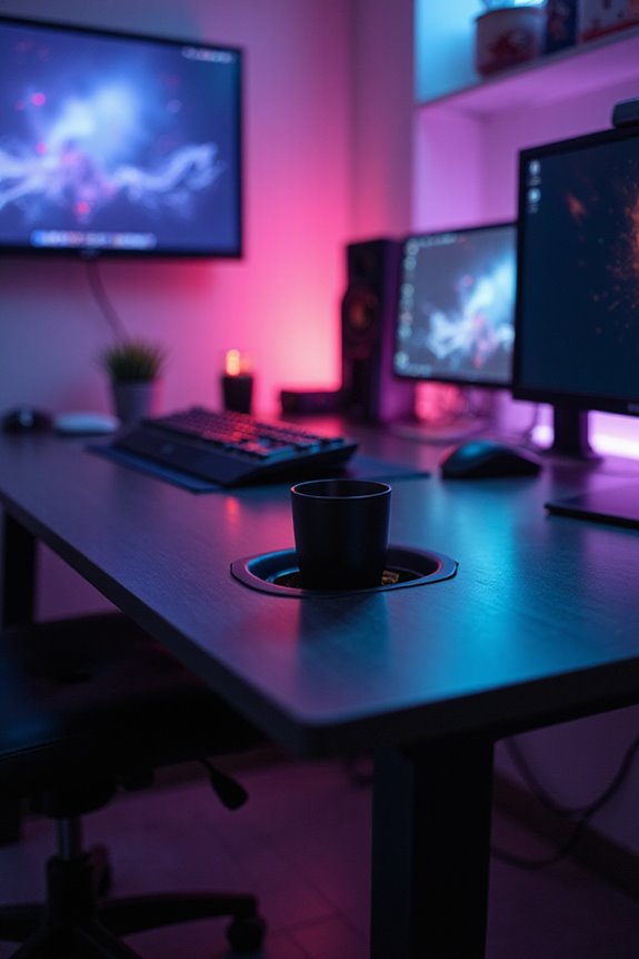 gaming desks with cup holders