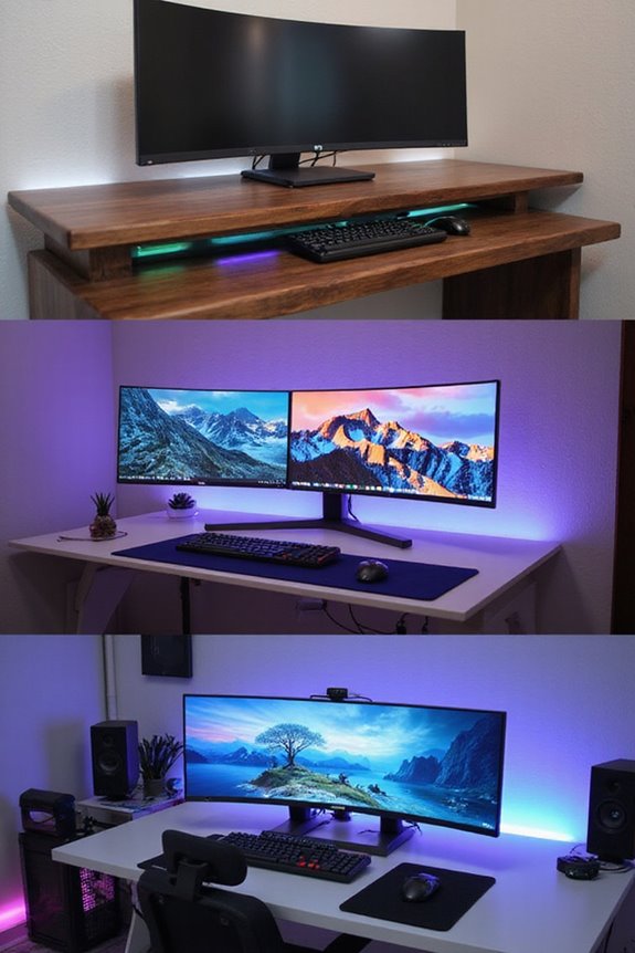 gaming desks with shelves