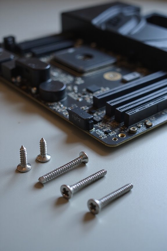 secure motherboard with screws
