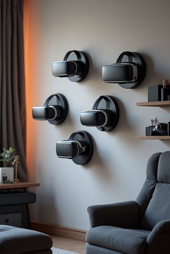 space saving vr headset mounts