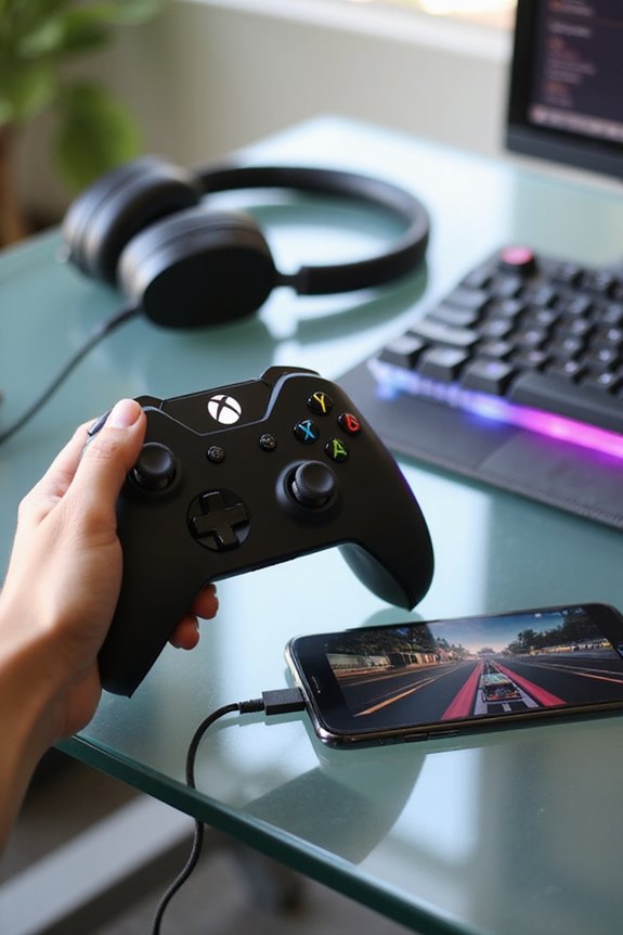 wired usb controller connection